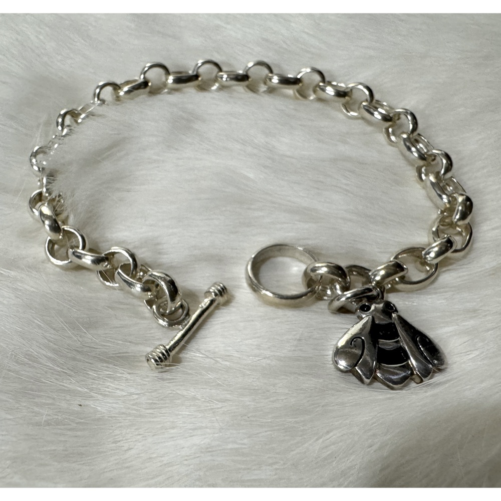 Sterling Silver Bee Toggle Bracelet - image 1